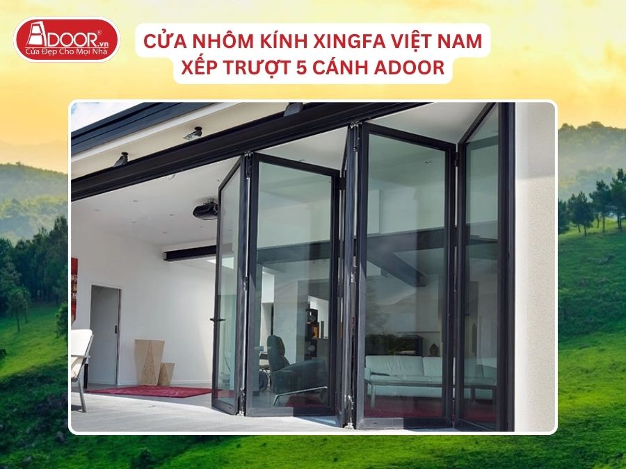 Cửa Mở Xếp Trượt 5 Cánh Nhôm Kính Xingfa Tại Uông Bí Hệ Việt Nam Adoor Cửa Mở Xếp Trượt 5 Cánh Nhôm Kính Xingfa Tại Uông Bí Hệ Việt Nam Adoor