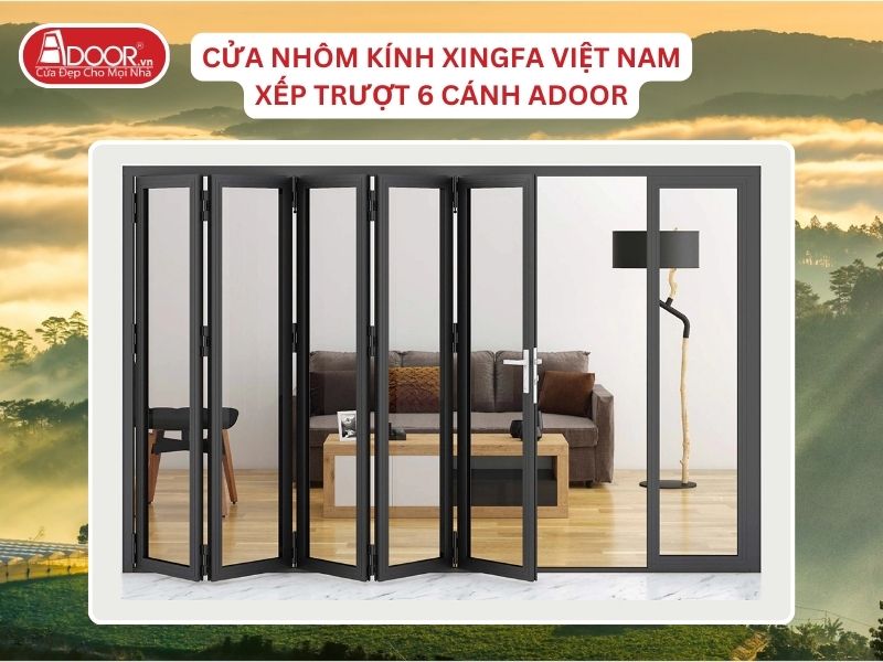 Cửa Mở Xếp Trượt 6 Cánh Nhôm Kính Xingfa Tại Bảo Lộc Hệ Việt Nam Adoor