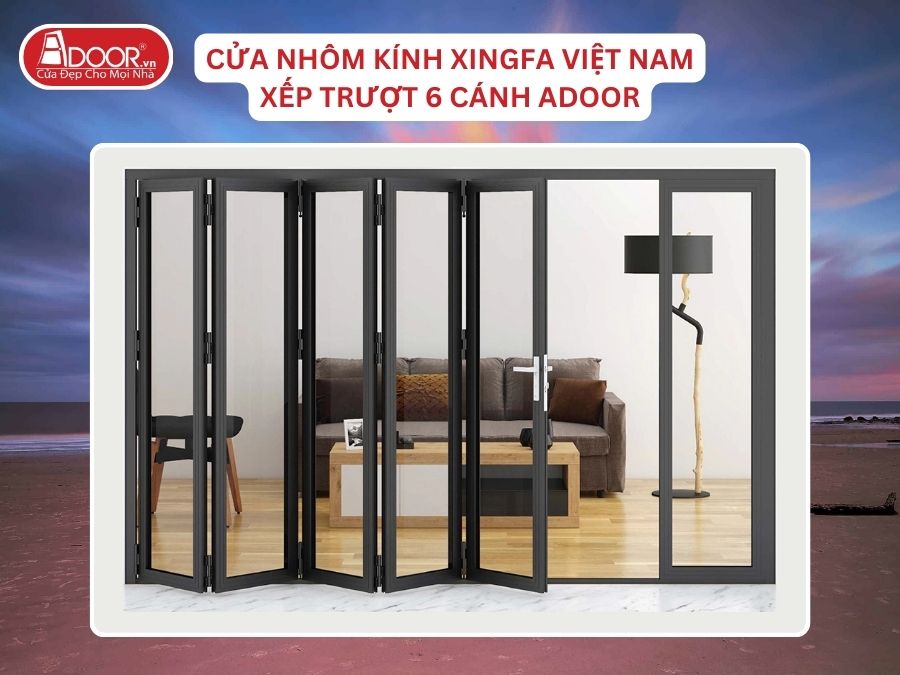 Cửa Mở Xếp Trượt 6 Cánh Nhôm Kính Xingfa Tại Cẩm Phả Hệ Việt Nam Adoor