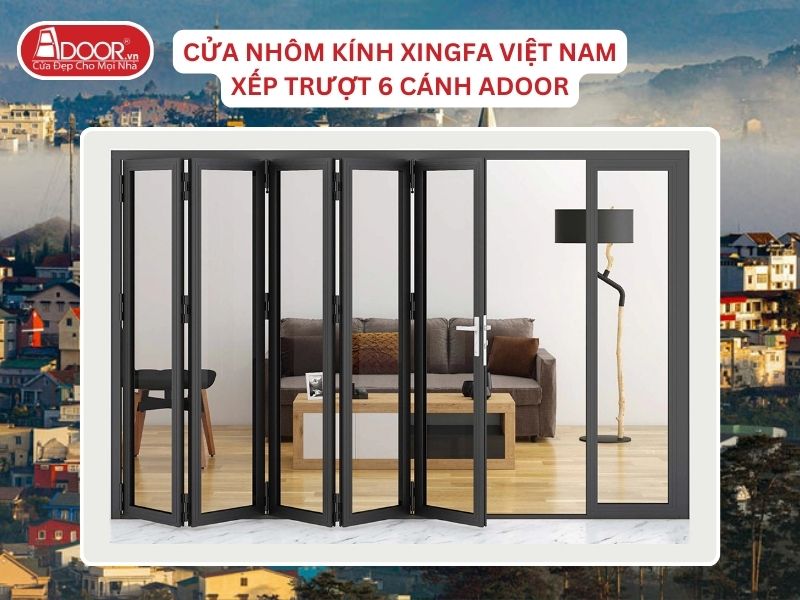 Cửa Mở Xếp Trượt 6 Cánh Nhôm Kính Xingfa Tại Đà Lạt Hệ Việt Nam Adoor Cửa Mở Xếp Trượt 6 Cánh Nhôm Kính Xingfa Tại Đà Lạt Hệ Việt Nam Adoor