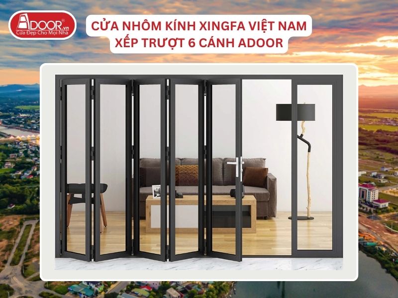 Cửa Mở Xếp Trượt 6 Cánh Nhôm Kính Xingfa Tại Đông Hà Hệ Việt Nam Adoor Cửa Mở Xếp Trượt 6 Cánh Nhôm Kính Xingfa Tại Đông Hà Hệ Việt Nam Adoor