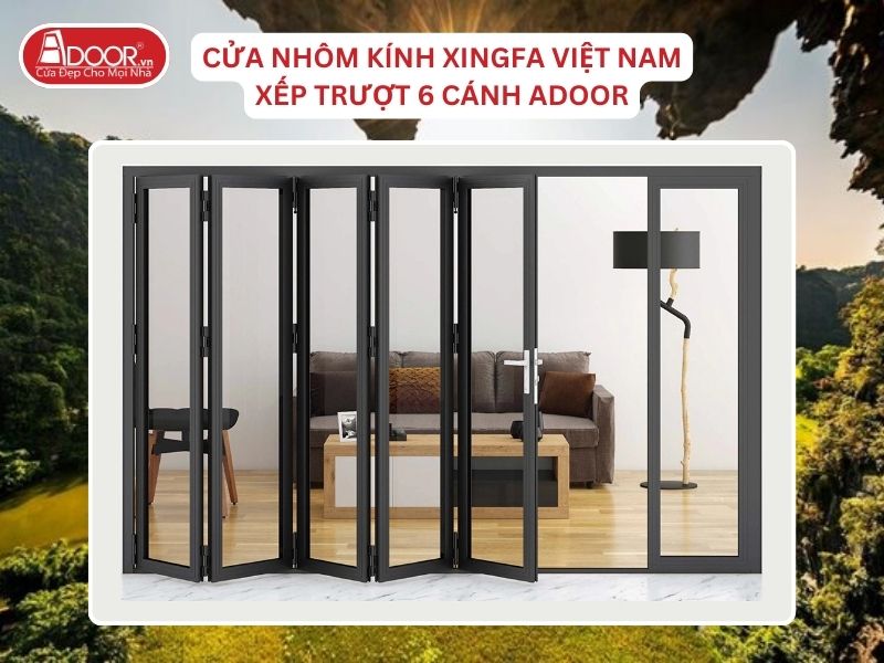 Cửa Mở Xếp Trượt 6 Cánh Nhôm Kính Xingfa Tại Hoa Lư Hệ Việt Nam Adoor