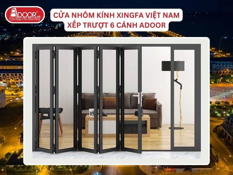 Cửa Mở Xếp Trượt 6 Cánh Nhôm Kính Xingfa Tại Rạch Giá Hệ Việt Nam Adoor Cửa Mở Xếp Trượt 6 Cánh Nhôm Kính Xingfa Tại Rạch Giá Hệ Việt Nam Adoor