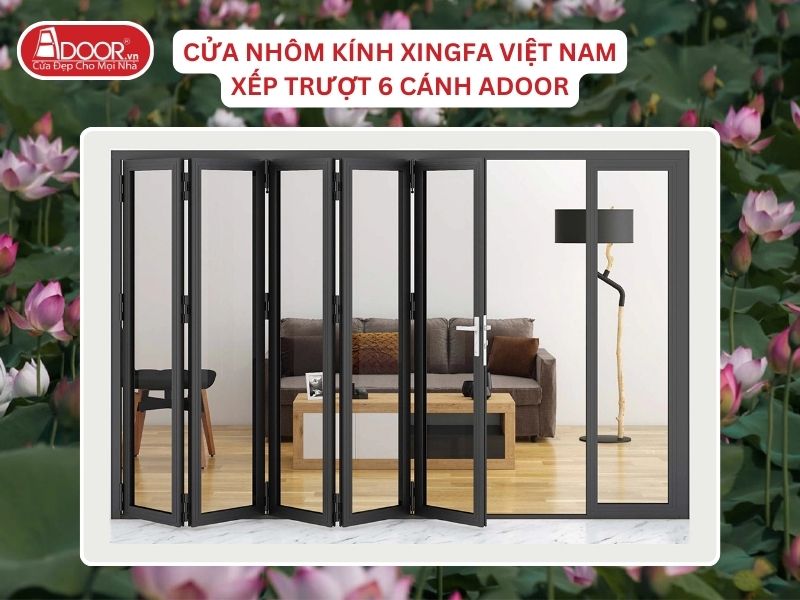 Cửa Mở Xếp Trượt 6 Cánh Nhôm Kính Xingfa Tại Thái Bình Hệ Việt Nam Adoor
