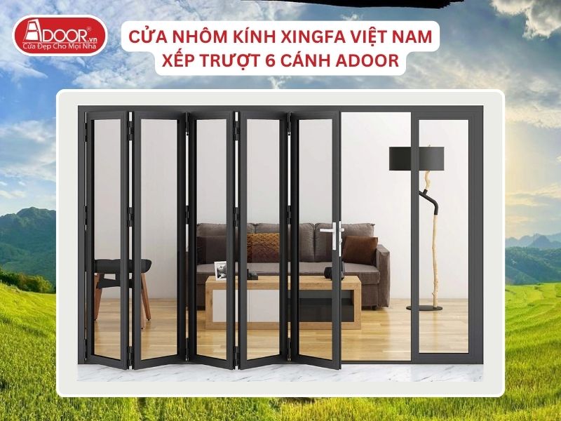 Cửa Mở Xếp Trượt 6 Cánh Nhôm Kính Xingfa Tại Thanh Hóa Hệ Việt Nam Adoor Cửa Mở Xếp Trượt 6 Cánh Nhôm Kính Xingfa Tại Thanh Hóa Hệ Việt Nam Adoor