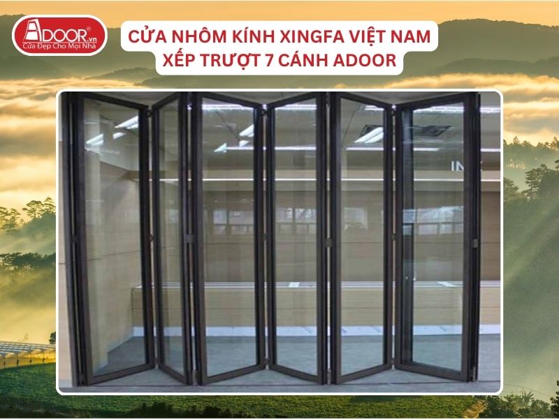 Cửa Mở Xếp Trượt 7 Cánh Nhôm Kính Xingfa Tại Bảo Lộc Hệ Việt Nam Adoor