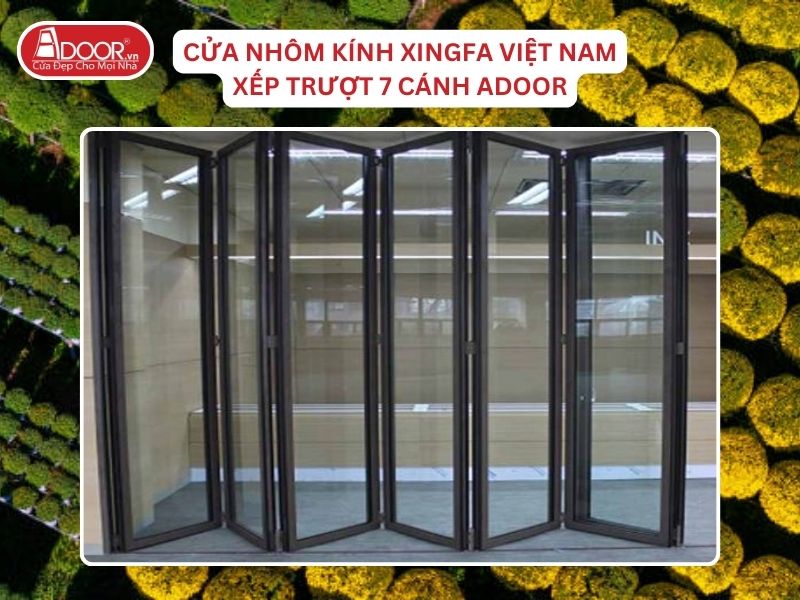 Cửa Mở Xếp Trượt 7 Cánh Nhôm Kính Xingfa Tại Bến Tre Hệ Việt Nam Adoor
