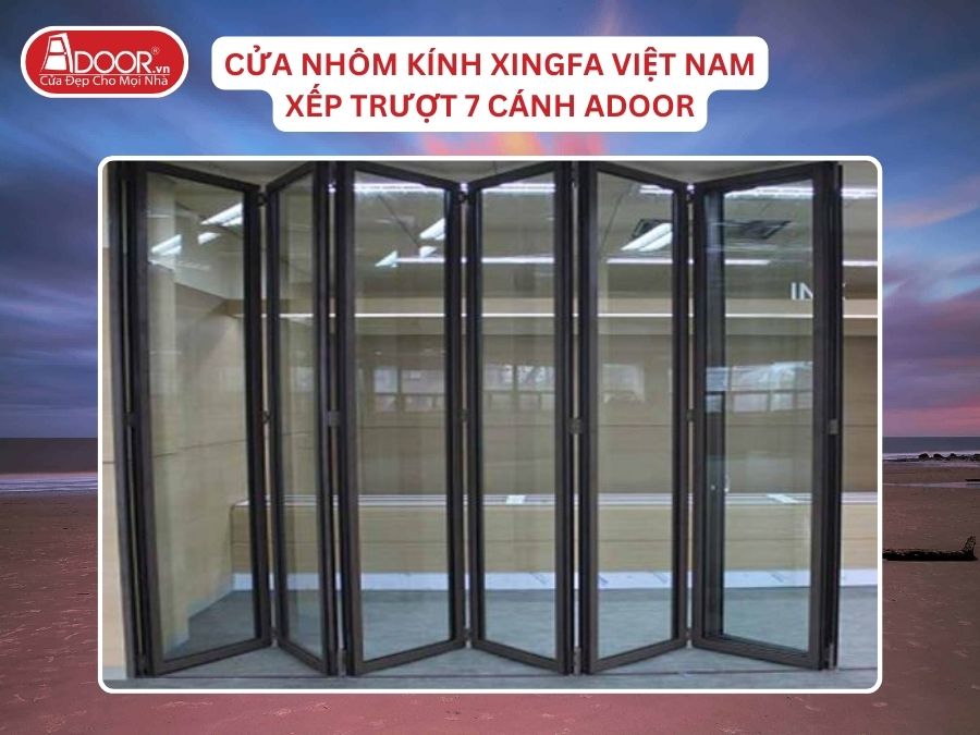 Cửa Mở Xếp Trượt 7 Cánh Nhôm Kính Xingfa Tại Cẩm Phả Hệ Việt Nam Adoor