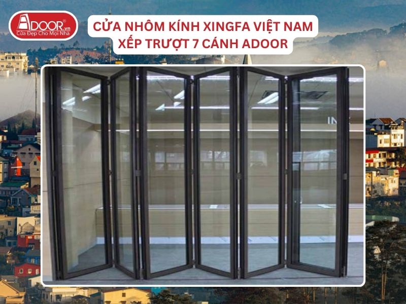 Cửa Mở Xếp Trượt 7 Cánh Nhôm Kính Xingfa Tại Đà Lạt Hệ Việt Nam Adoor Cửa Mở Xếp Trượt 7 Cánh Nhôm Kính Xingfa Tại Đà Lạt Hệ Việt Nam Adoor