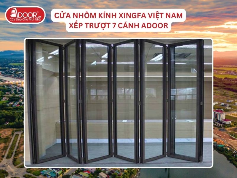 Cửa Mở Xếp Trượt 7 Cánh Nhôm Kính Xingfa Tại Đông Hà Hệ Việt Nam Adoor Cửa Mở Xếp Trượt 7 Cánh Nhôm Kính Xingfa Tại Đông Hà Hệ Việt Nam Adoor