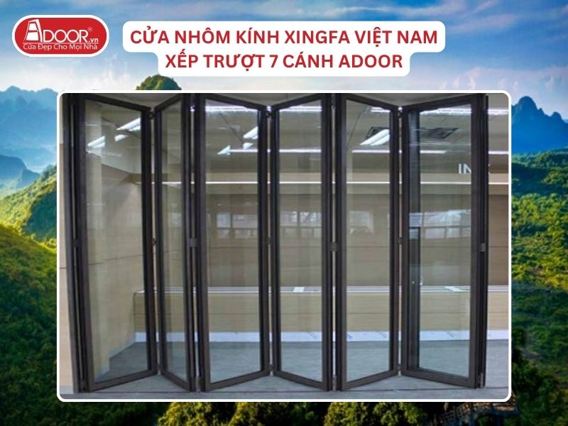 Cửa Mở Xếp Trượt 7 Cánh Nhôm Kính Xingfa Tại Hà Nam Hệ Việt Nam Adoor