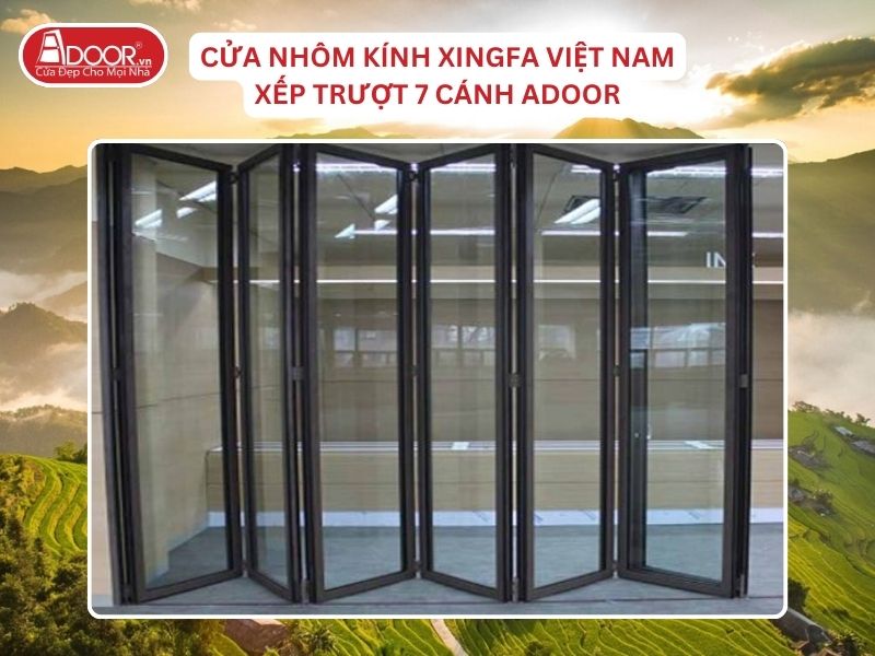 Cửa Mở Xếp Trượt 7 Cánh Nhôm Kính Xingfa Tại Tam Điệp Hệ Việt Nam Adoor