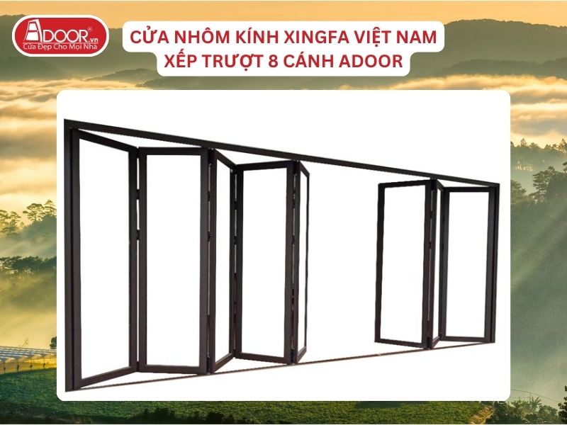 Cửa Mở Xếp Trượt 8 Cánh Nhôm Kính Xingfa Tại Bảo Lộc Hệ Việt Nam Adoor
