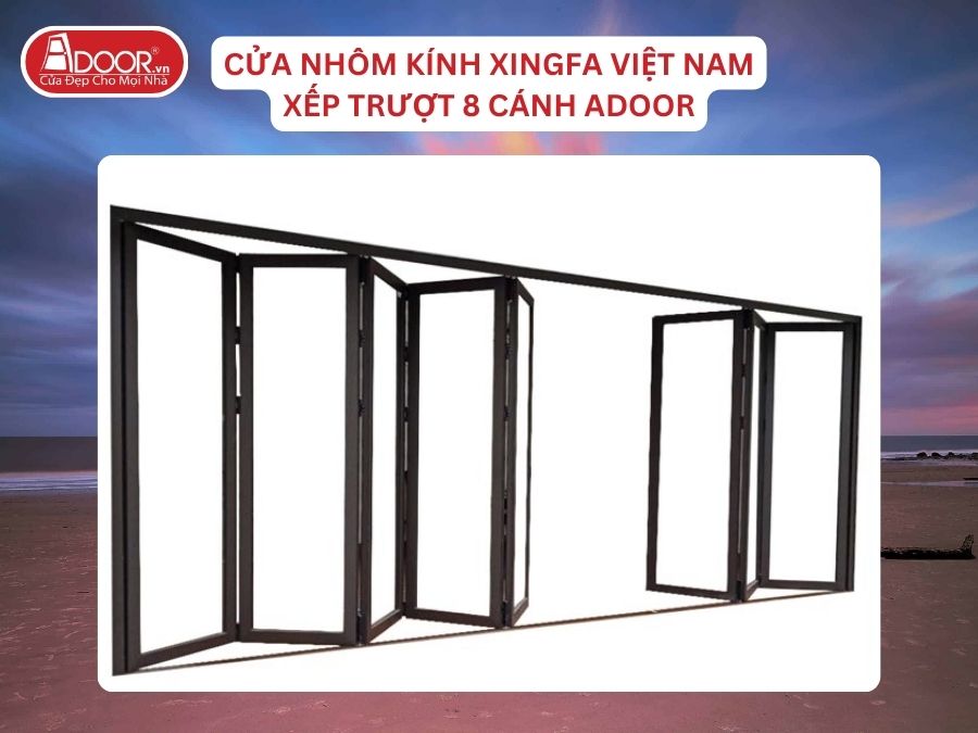Cửa Mở Xếp Trượt 8 Cánh Nhôm Kính Xingfa Tại Cẩm Phả Hệ Việt Nam Adoor