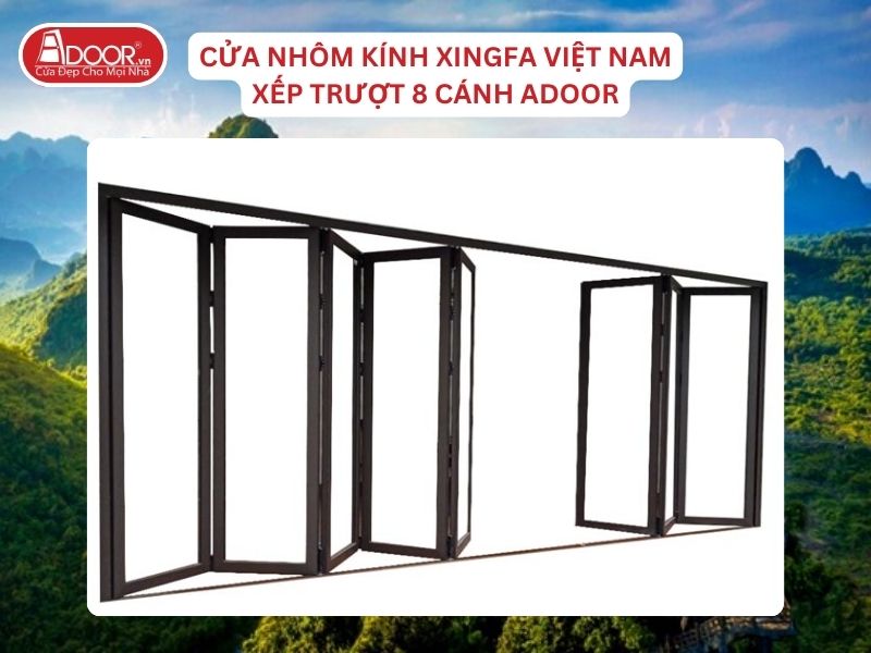 Cửa Mở Xếp Trượt 8 Cánh Nhôm Kính Xingfa Tại Hà Nam Hệ Việt Nam Adoor