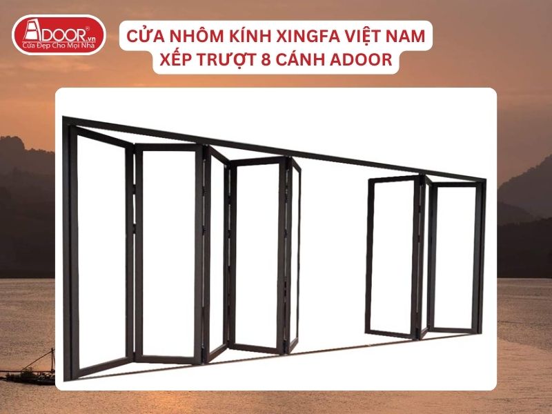 Cửa Mở Xếp Trượt 8 Cánh Nhôm Kính Xingfa Tại Hòa Bình Hệ Việt Nam Adoor