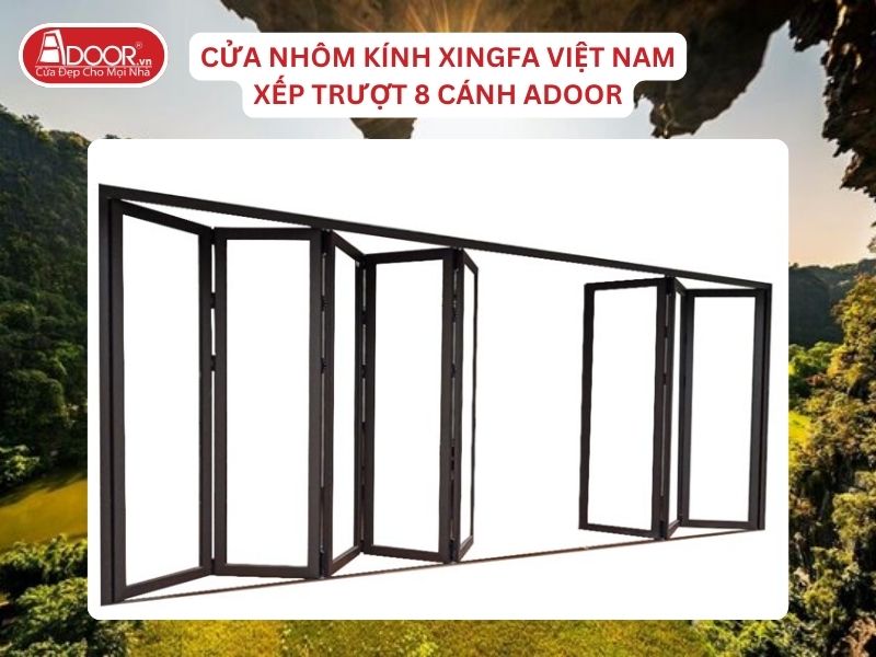 Cửa Mở Xếp Trượt 8 Cánh Nhôm Kính Xingfa Tại Hoa Lư Hệ Việt Nam Adoor