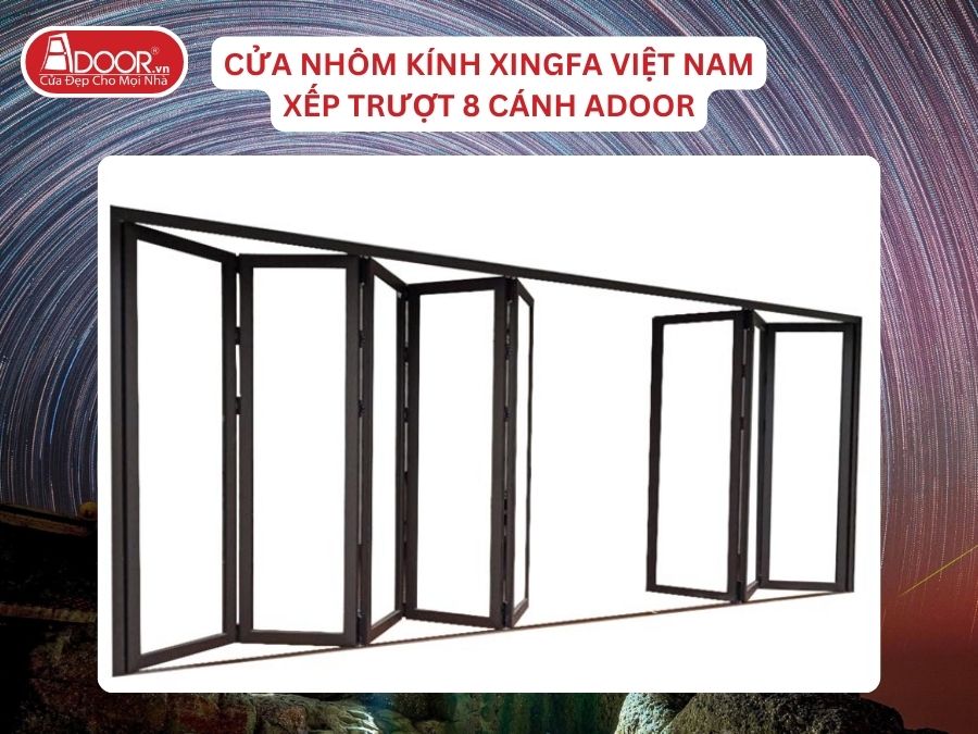 Cửa Mở Xếp Trượt 8 Cánh Nhôm Kính Xingfa Tại Móng Cái Hệ Việt Nam Adoor Cửa Mở Xếp Trượt 8 Cánh Nhôm Kính Xingfa Tại Móng Cái Hệ Việt Nam Adoor