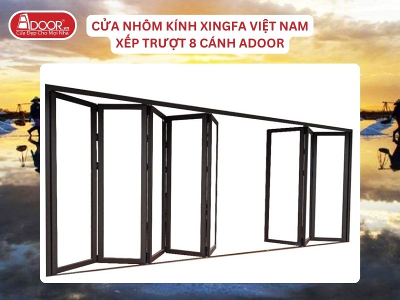 Cửa Mở Xếp Trượt 8 Cánh Nhôm Kính Xingfa Tại Nam Định Hệ Việt Nam Adoor