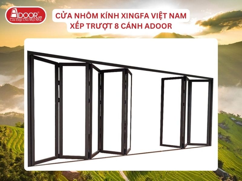 Cửa Mở Xếp Trượt 8 Cánh Nhôm Kính Xingfa Tại Tam Điệp Hệ Việt Nam Adoor