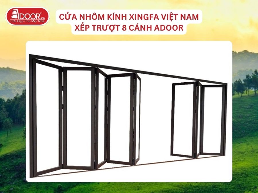Cửa Mở Xếp Trượt 8 Cánh Nhôm Kính Xingfa Tại Uông Bí Hệ Việt Nam Adoor Cửa Mở Xếp Trượt 8 Cánh Nhôm Kính Xingfa Tại Uông Bí Hệ Việt Nam Adoor