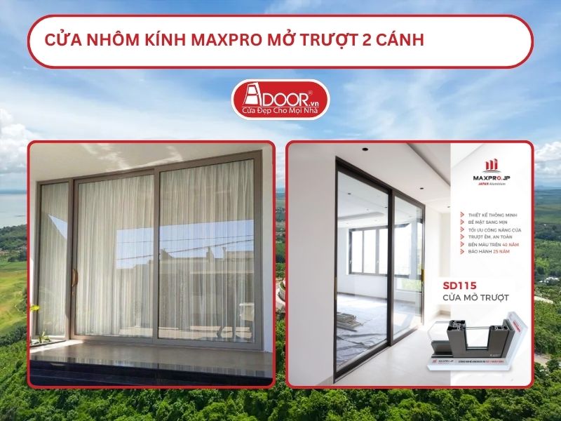 Cửa Nhôm Kính MaxPro Mở Trượt 2 Cánh Adoor Tại Biên Hòa