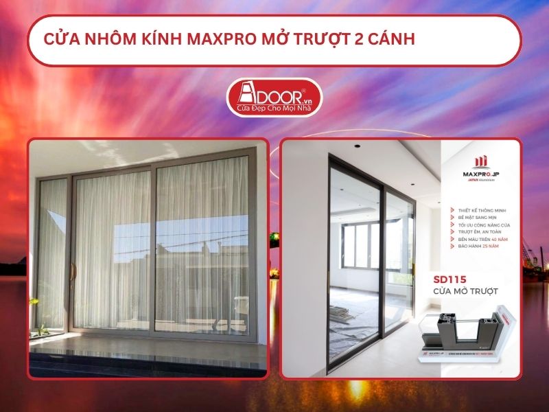 Cửa Nhôm Kính MaxPro Mở Trượt 2 Cánh Adoor Tại Hải Phòng