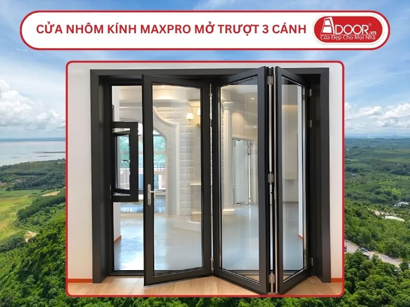 Cửa Nhôm Kính MaxPro Mở Xếp Trượt 3 Cánh Adoor Tại Biên Hòa