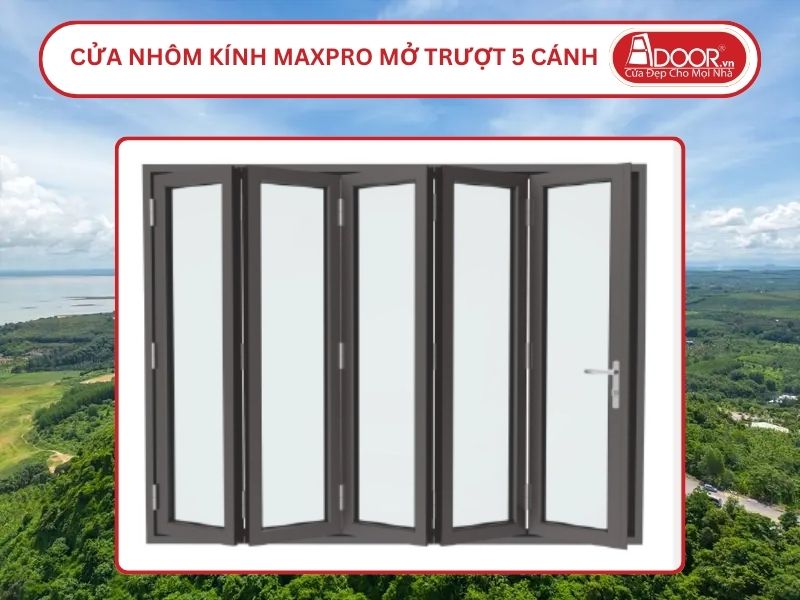 Cửa Nhôm Kính MaxPro Mở Xếp Trượt 5 Cánh Adoor Tại Biên Hòa