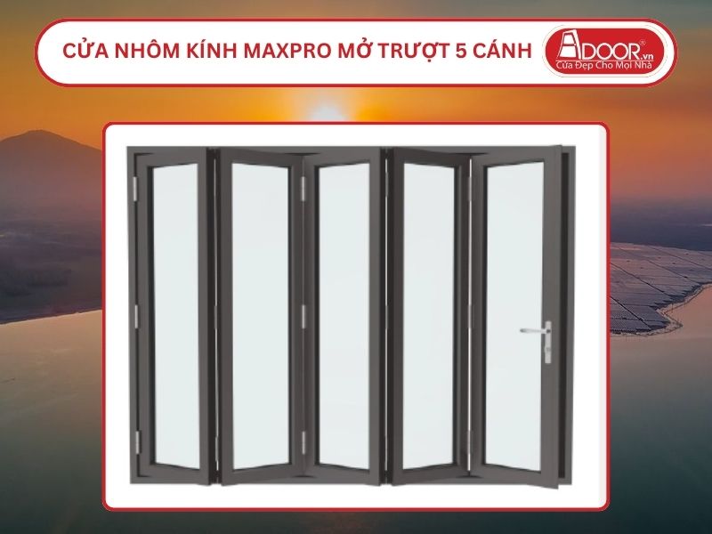 Cửa Nhôm Kính MaxPro Mở Xếp Trượt 5 Cánh Adoor Tại Thủ Dầu Một Cửa Nhôm Kính MaxPro Mở Xếp Trượt 5 Cánh Adoor Tại Thủ Dầu Một