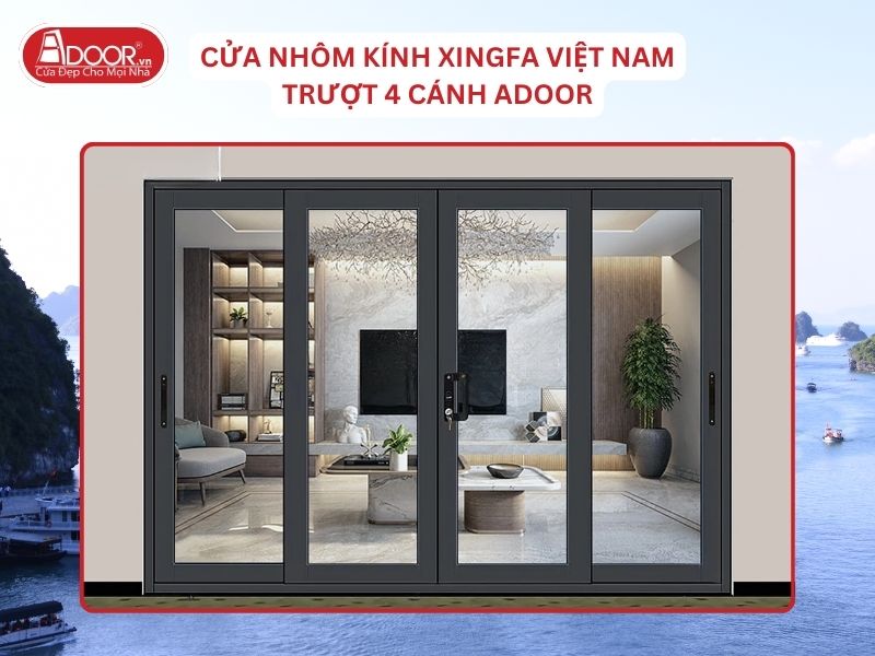 Cửa Nhôm Kính Xingfa Việt Nam Trượt 4 Cánh Adoor Tại Quảng Ninh Cửa Nhôm Kính Xingfa Việt Nam Trượt 4 Cánh Adoor Tại Quảng Ninh