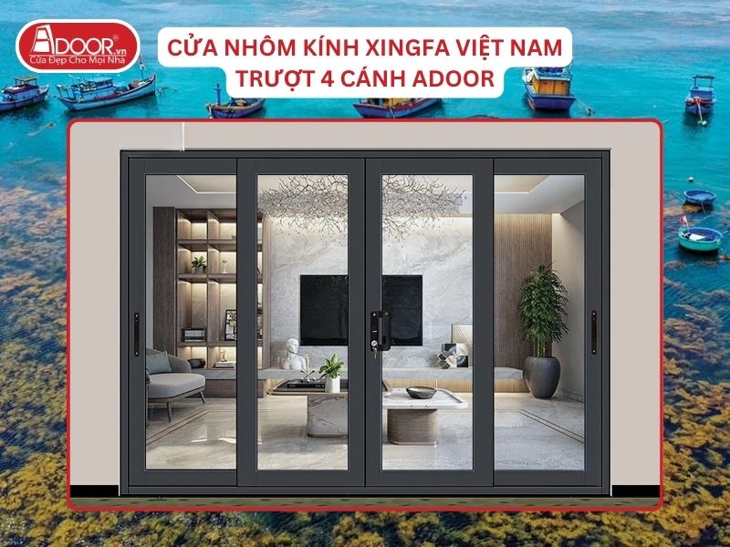 Cửa Trượt 4 Cánh Adoor Nhôm Kính Xingfa Tại Quy Nhơn Nhôm Việt Nam Cửa Trượt 4 Cánh Adoor Nhôm Kính Xingfa Tại Quy Nhơn Nhôm Việt Nam