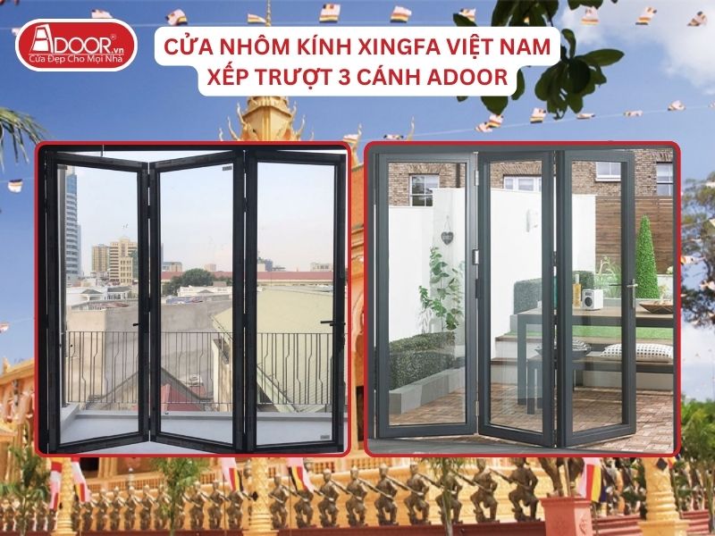Cửa Mở Xếp Trượt 3 Cánh Adoor Nhôm Kính Xingfa Tại Trà Vinh Nhôm Việt Nam Cửa Mở Xếp Trượt 3 Cánh Adoor Nhôm Kính Xingfa Tại Trà Vinh Nhôm Việt Nam