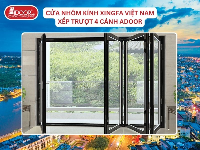 Cửa Xếp Trượt 4 Cánh Adoor Nhôm Kính Xingfa Tại Cần Thơ Nhôm Việt Nam