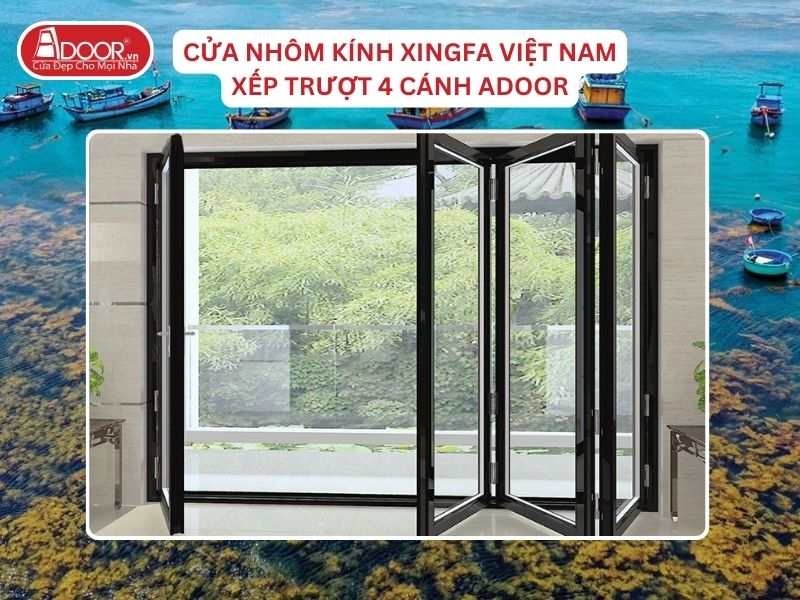 Cửa Mở Xếp Trượt 4 Cánh Adoor Nhôm Kính Xingfa Tại Quy Nhơn Nhôm Việt Nam Cửa Mở Xếp Trượt 4 Cánh Adoor Nhôm Kính Xingfa Tại Quy Nhơn Nhôm Việt Nam