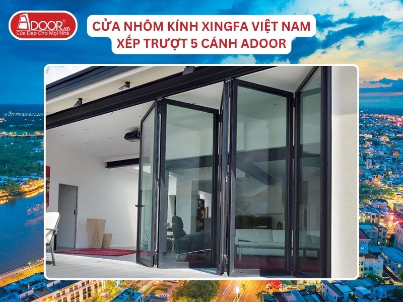 Cửa Xếp Trượt 5 Cánh Adoor Nhôm Kính Xingfa Tại Cần Thơ Nhôm Việt Nam