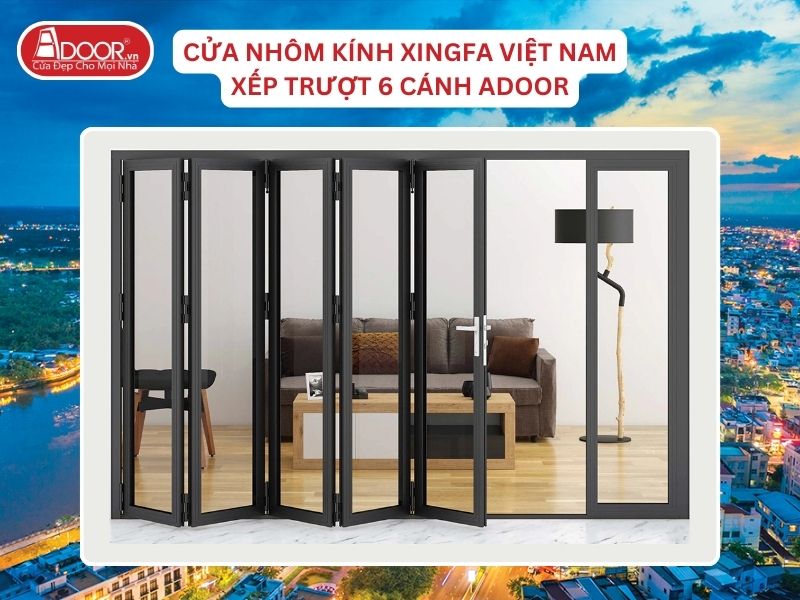 Cửa Xếp Trượt 6 Cánh Adoor Nhôm Kính Xingfa Tại Cần Thơ Nhôm Việt Nam