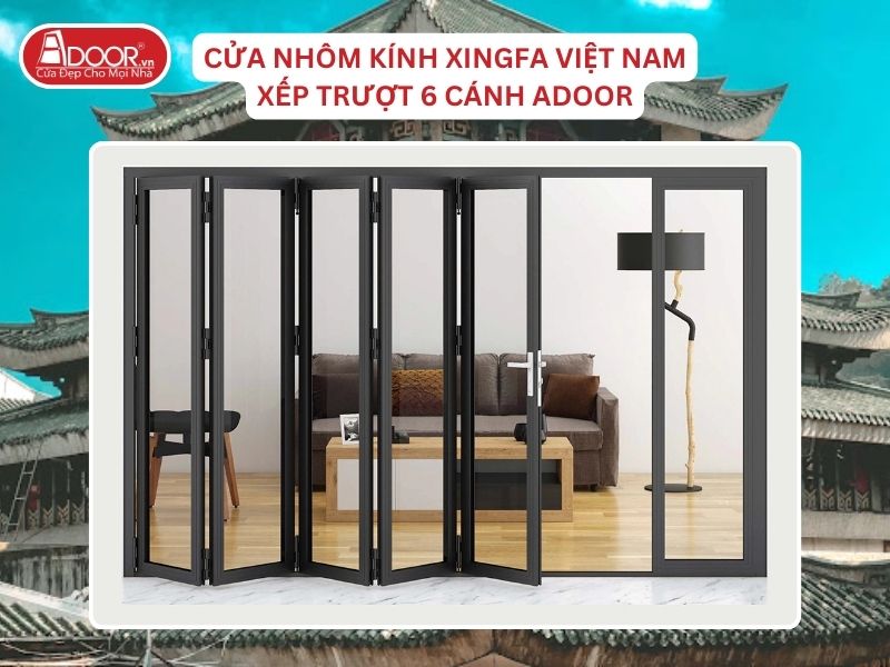 Cửa Mở Xếp Trượt 6 Cánh Adoor Nhôm Kính Xingfa Tại Châu Đốc Nhôm Việt Nam Cửa Mở Xếp Trượt 6 Cánh Adoor Nhôm Kính Xingfa Tại Châu Đốc Nhôm Việt Nam