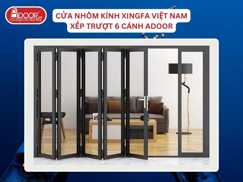 Cửa Mở Xếp Trượt 6 Cánh Adoor Nhôm Kính Xingfa Tại Huế Nhôm Việt Nam Cửa Mở Xếp Trượt 6 Cánh Adoor Nhôm Kính Xingfa Tại Huế Nhôm Việt Nam