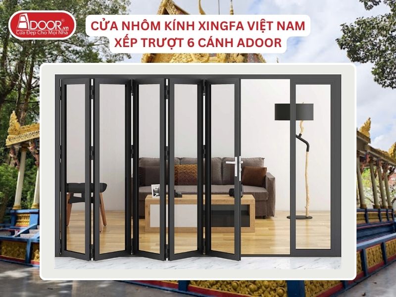 Cửa Mở Xếp Trượt 6 Cánh Adoor Nhôm Kính Xingfa Tại Sóc Trăng Nhôm Việt Nam