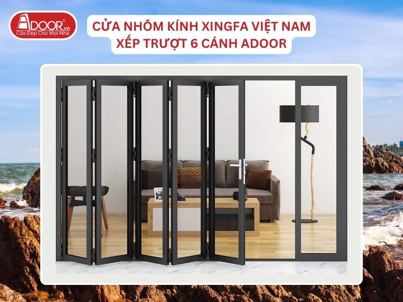 Cửa Xếp Trượt 6 Cánh Adoor Nhôm Kính Xingfa Tại Vinh Nhôm Việt Nam Cửa Xếp Trượt 6 Cánh Adoor Nhôm Kính Xingfa Tại Vinh Nhôm Việt Nam