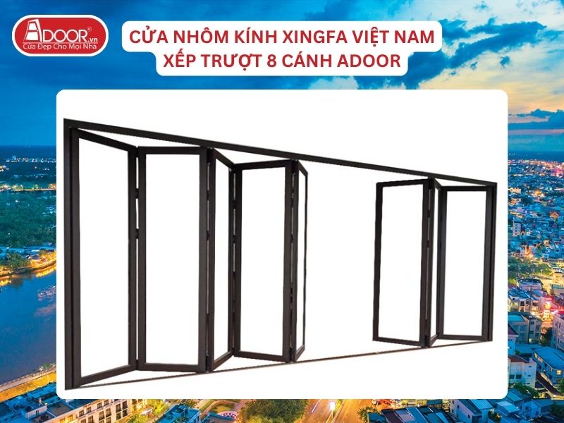 Cửa Xếp Trượt 8 Cánh Adoor Nhôm Kính Xingfa Tại Cần Thơ Nhôm Việt Nam