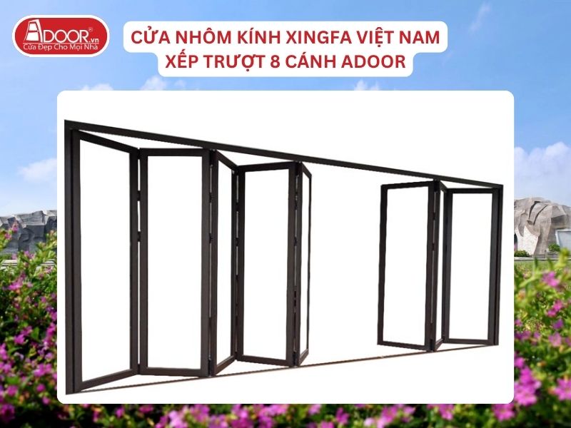 Cửa Mở Xếp Trượt 8 Cánh Adoor Nhôm Kính Xingfa Tại Quảng Nam Nhôm Việt Nam