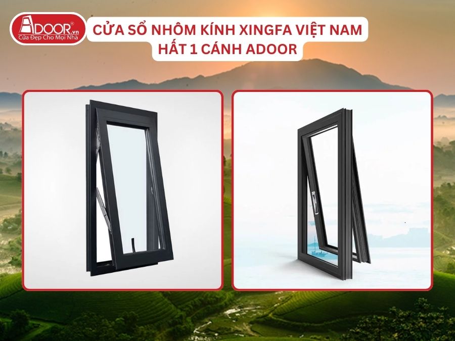 Cửa Sổ Mở Hất 1 Cánh Nhôm Kính Xingfa Tại Việt Trì Hệ Việt Nam Adoor