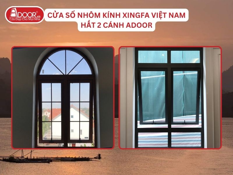 Cửa Sổ Mở Hất 2 Cánh Nhôm Kính Xingfa Tại Hòa Bình Hệ Việt Nam Adoor