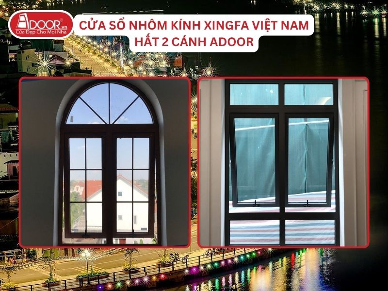 Cửa Sổ Mở Hất 2 Cánh Nhôm Kính Xingfa Tại Mỹ Tho Hệ Việt Nam Adoor
