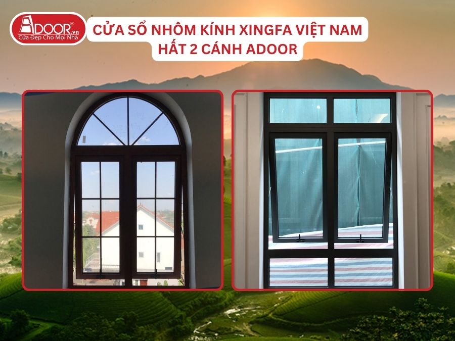 Cửa Sổ Mở Hất 2 Cánh Nhôm Kính Xingfa Tại Việt Trì Hệ Việt Nam Adoor