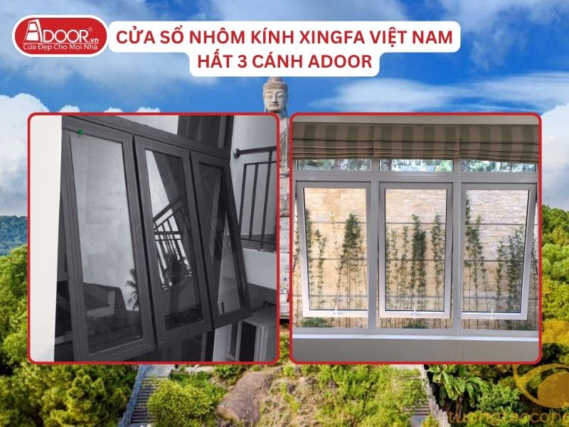 Cửa Sổ Mở Hất 3 Cánh Nhôm Kính Xingfa Tại Bắc Ninh Hệ Việt Nam Adoor Cửa Sổ Mở Hất 3 Cánh Nhôm Kính Xingfa Tại Bắc Ninh Hệ Việt Nam Adoor