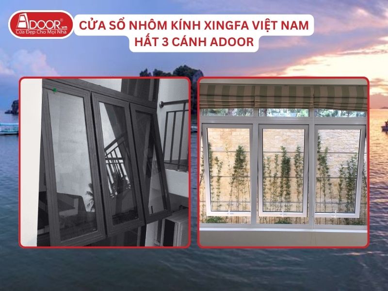 Cửa Sổ Mở Hất 3 Cánh Nhôm Kính Xingfa Tại Hà Tiên Hệ Việt Nam Adoor Cửa Sổ Mở Hất 3 Cánh Nhôm Kính Xingfa Tại Hà Tiên Hệ Việt Nam Adoor