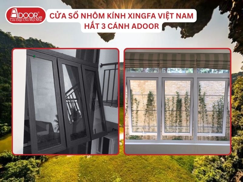Cửa Sổ Mở Hất 3 Cánh Nhôm Kính Xingfa Tại Hoa Lư Hệ Việt Nam Adoor
